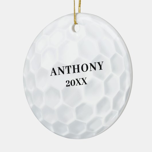 speciaal gepersonaliseerde golfbal kerst keramisch ornament (Links)