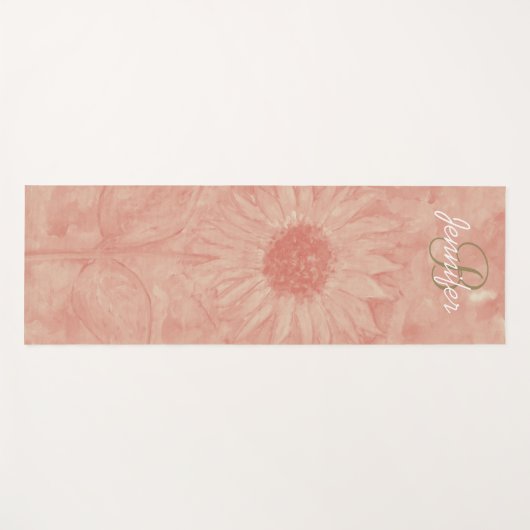 Speciaal gepersonaliseerde gouden Initiaal Koraal  Yogamat (Voorkant (horizontaal))