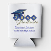 Speciaal gepersonaliseerde Graduation Party Blue G Blikjeskoeler (Voorkant)