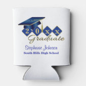 Speciaal gepersonaliseerde Graduation Party Blue G Blikjeskoeler (Achterkant)