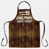 Speciaal gepersonaliseerde grill Master BBQ Rustic Schort (Voorkant)