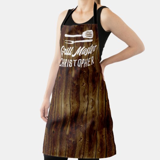 Speciaal gepersonaliseerde grill Master BBQ Rustic Schort (Insitu)