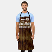Speciaal gepersonaliseerde grill Master BBQ Rustic Schort (Gedragen)