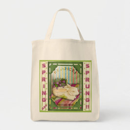 Speciaal gepersonaliseerde groene paasbunny Plante Tote Bag