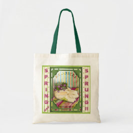 Speciaal gepersonaliseerde groene paasbunny Plante Tote Bag