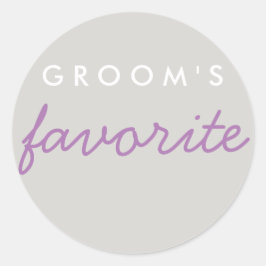 Speciaal gepersonaliseerde Groom's favoriete laven Ronde Sticker