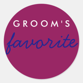 Speciaal gepersonaliseerde Groom's favoriete magen Ronde Sticker
