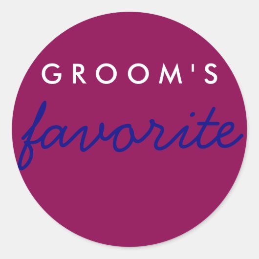 Speciaal gepersonaliseerde Groom's favoriete magen Ronde Sticker (Voorkant)