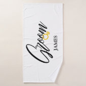 Speciaal gepersonaliseerde Groom's Name met gouden Badhanddoek (Badhanddoek)