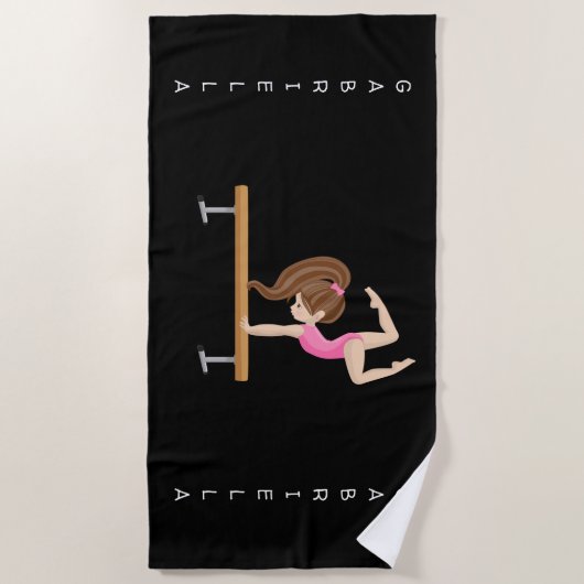 Speciaal gepersonaliseerde gymnastiek op balanssch strandlaken (Voorkant)