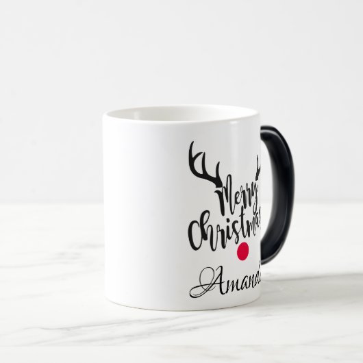 Speciaal gepersonaliseerde kerst render magische mok (Voorkant rechts)