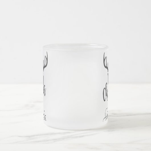 Speciaal gepersonaliseerde kerst render matglas koffiemok (Center)