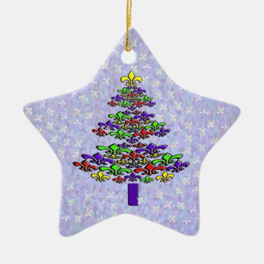 Speciaal gepersonaliseerde kerstboomster Fleur de  Keramisch Ornament (Voorkant)