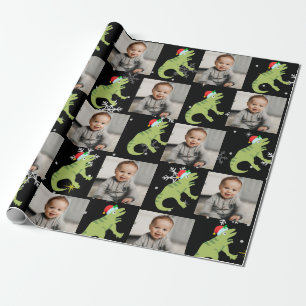Speciaal gepersonaliseerde kerstkerst in de dinosa cadeaupapier