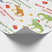 Speciaal gepersonaliseerde kerstkerst met de Dinos Cadeaupapier (Hoek)