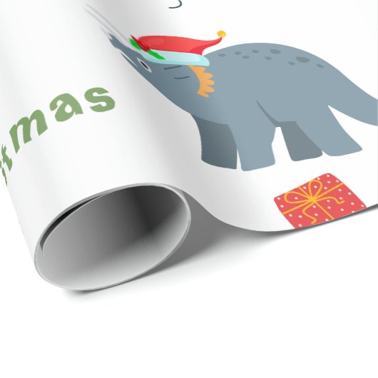 Speciaal gepersonaliseerde kerstkerst met de Dinos Cadeaupapier (Rol Hoek)