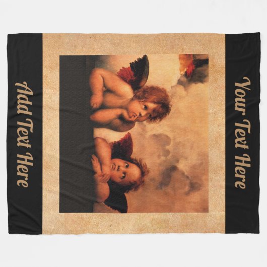 Speciaal gepersonaliseerde Klassic Cherubs Art Fleece Deken (Voorkant (Horizontaal))