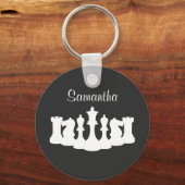 Speciaal gepersonaliseerde Klassieke schaakstukken Sleutelhanger (Voorkant)