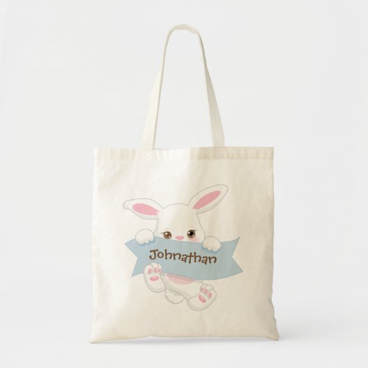 Speciaal gepersonaliseerde kleine paasjongen tote bag (Voorkant)