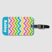 Speciaal gepersonaliseerde kleuren Chevron Bagagelabel (Voorkant (horizontaal))