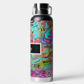 Speciaal gepersonaliseerde kleurenburst Fluid Art Waterfles (Achterkant)