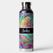 Speciaal gepersonaliseerde kleurenburst Fluid Art Waterfles (Links)