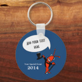 Speciaal gepersonaliseerde kreeft Lobster Top Hat  Sleutelhanger (Voorkant)