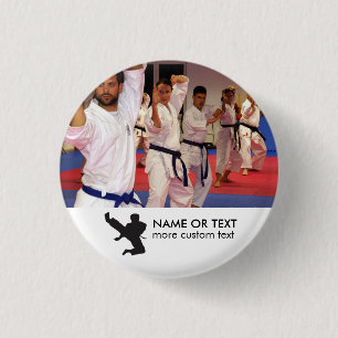 Speciaal gepersonaliseerde krijgskunst Karate Foto Ronde Button 3,2 Cm