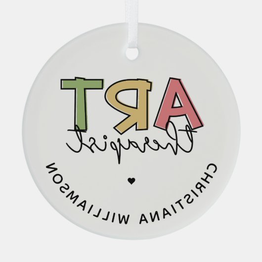 Speciaal gepersonaliseerde kunsttherapistische kun glas ornament (Achterkant)