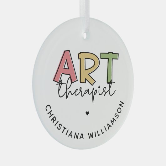 Speciaal gepersonaliseerde kunsttherapistische kun glas ornament (Voorkant Rechts)