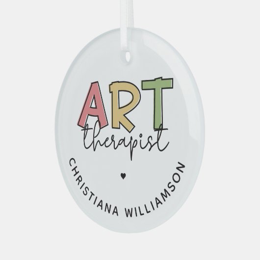 Speciaal gepersonaliseerde kunsttherapistische kun glas ornament (Voorkant links)