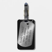 Speciaal gepersonaliseerde militaire honden-doosje bagagelabel (Achterkant verticaal)