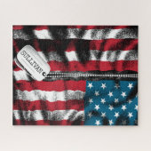 Speciaal gepersonaliseerde militaire Soldaat Dog-t Legpuzzel (Horizontaal)