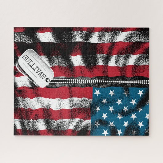 Speciaal gepersonaliseerde militaire Soldaat Dog-t Legpuzzel (Horizontaal)