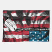 Speciaal gepersonaliseerde militaire Soldaat Dog-t Theedoek (Horizontaal)