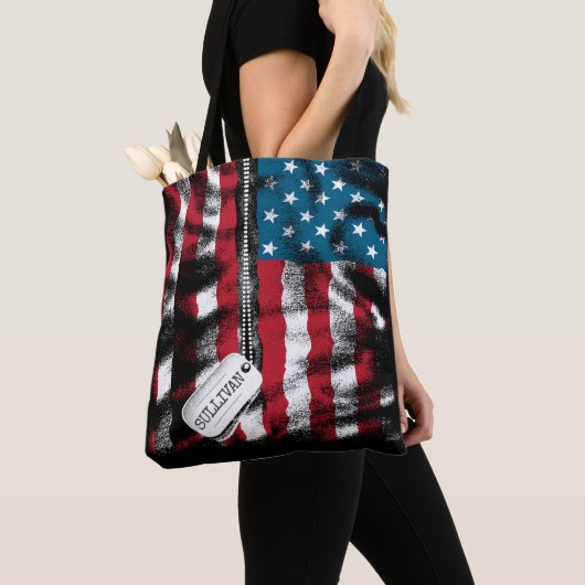 Speciaal gepersonaliseerde militaire Soldaat Dog-t Tote Bag (Dichtbij)