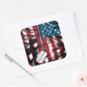 Speciaal gepersonaliseerde militaire Soldaat Dog-t Vierkante Sticker (Envelop)