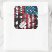 Speciaal gepersonaliseerde militaire Soldaat Dog-t Vierkante Sticker (Tas)
