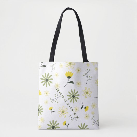 Speciaal gepersonaliseerde moderne bloemen Bridesm Tote Bag (Voorkant)
