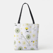 Speciaal gepersonaliseerde moderne bloemen Bridesm Tote Bag (Achterkant)