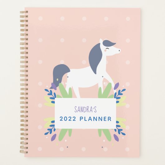 Speciaal gepersonaliseerde moderne Floral Pastel Planner (Voorkant)
