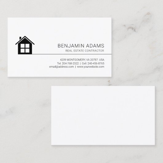 Speciaal gepersonaliseerde, moderne, minimalistisc visitekaartje (Voorkant / Achterkant)