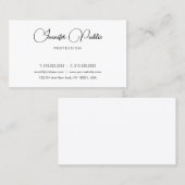 Speciaal gepersonaliseerde moderne, minimalistisch visitekaartje (Voorkant / Achterkant)