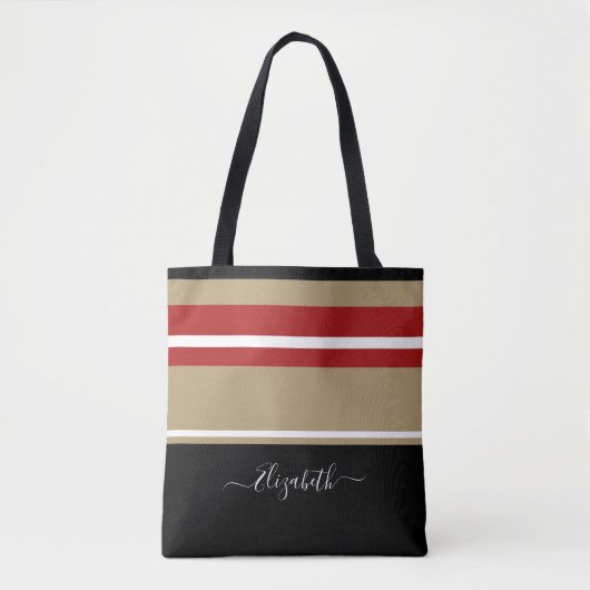 Speciaal gepersonaliseerde moderne zwarte tinnen tote bag (Voorkant)