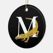 Speciaal gepersonaliseerde monogram Alligator Art  Keramisch Ornament (Links)