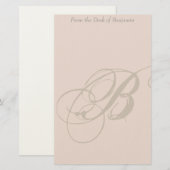 Speciaal gepersonaliseerde monogram B-banketbakker Briefpapier (Voorkant / Achterkant)