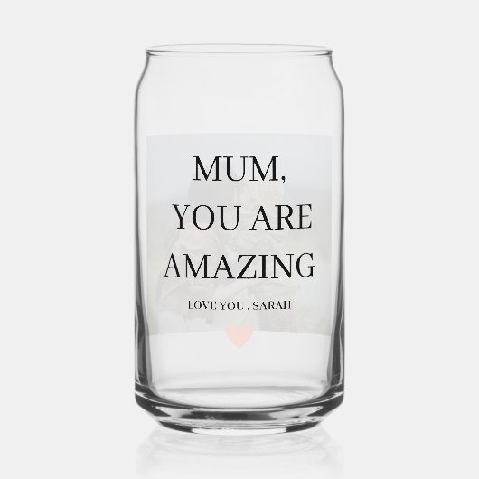 Speciaal gepersonaliseerde MUM Je bent geweldig ca Blikvorm Glas (Voorkant)