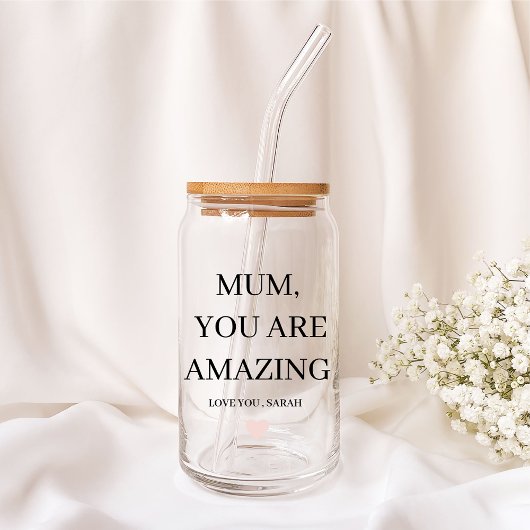 Speciaal gepersonaliseerde MUM Je bent geweldig ca Blikvorm Glas