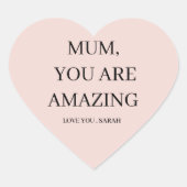 Speciaal gepersonaliseerde MUM Je bent geweldig ca Hart Sticker (Voorkant)