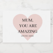 Speciaal gepersonaliseerde MUM Je bent geweldig ca Sparkling Wijnetiket (Enkel label)